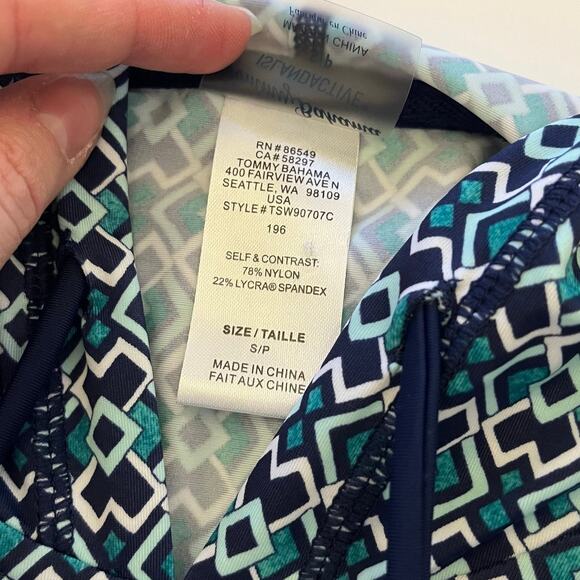 Tommy Bahama Island Active Dress Small Hooded Athletic Swim Coverup Geometric - Picture 7 of 10